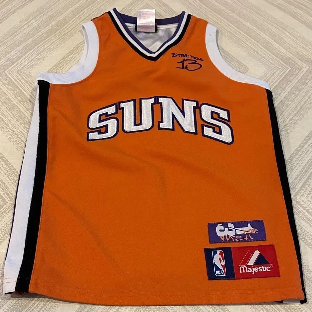 NBA Majestic Phoenix Suns #13 Steve Nash Orange Jersey Size 8